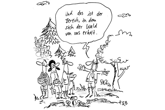 Wir suchen Ihre Cartoons zum Thema Naturwälder! - Cartoon: Hauck und Bauer